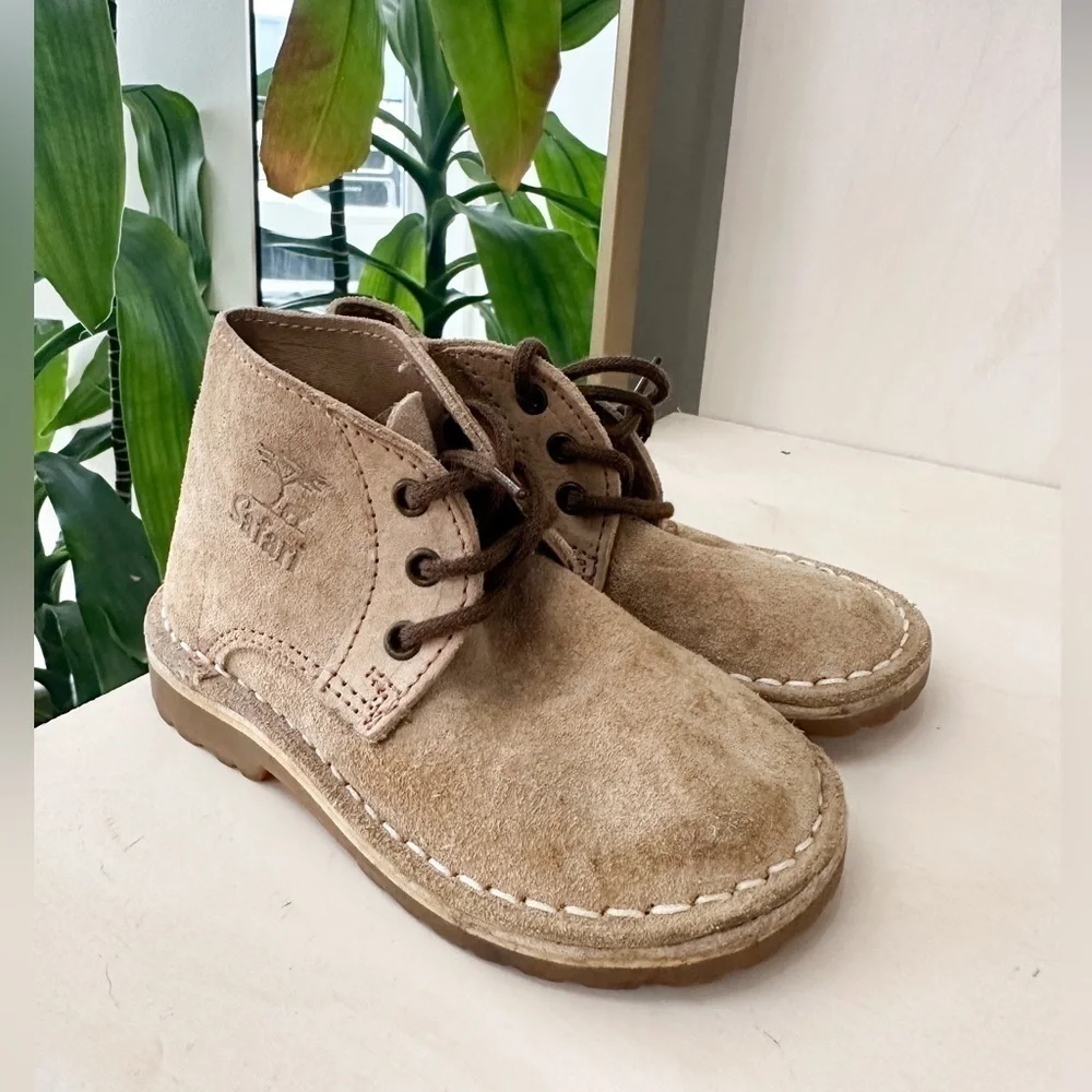 Bata Kenya Safari Boots Kids Unisex Beige Suede Chukka Boots size 6 - Handmade - Picture 6 of 6